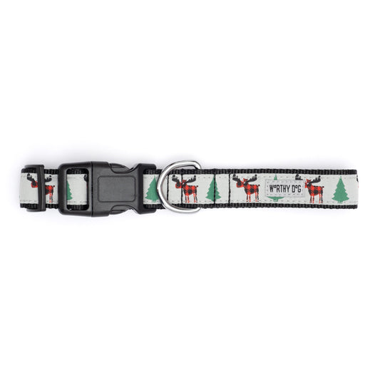 Buffalo Moose Dog Collar – Gray, Sizes XS–XL
