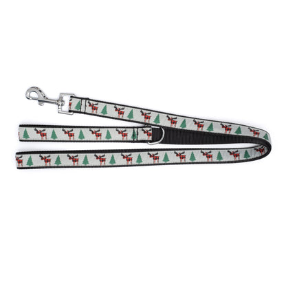 Buffalo Moose gray ribbon and nylon dog leash, product view 2