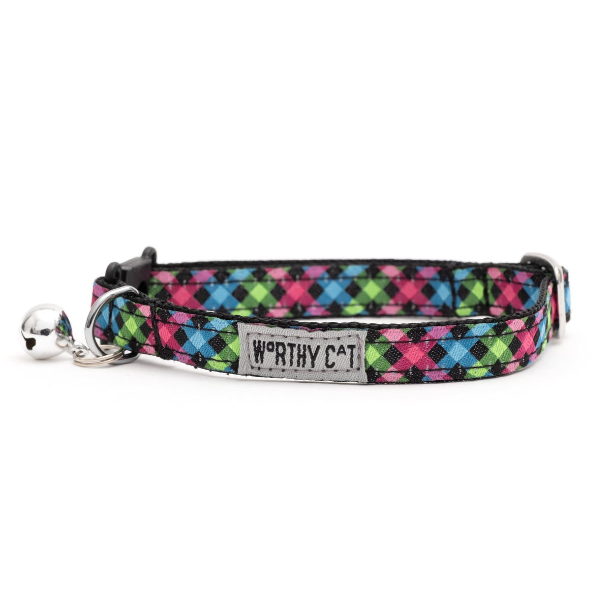 Carnival Check Cat Collar – Multicolored, Size One Size