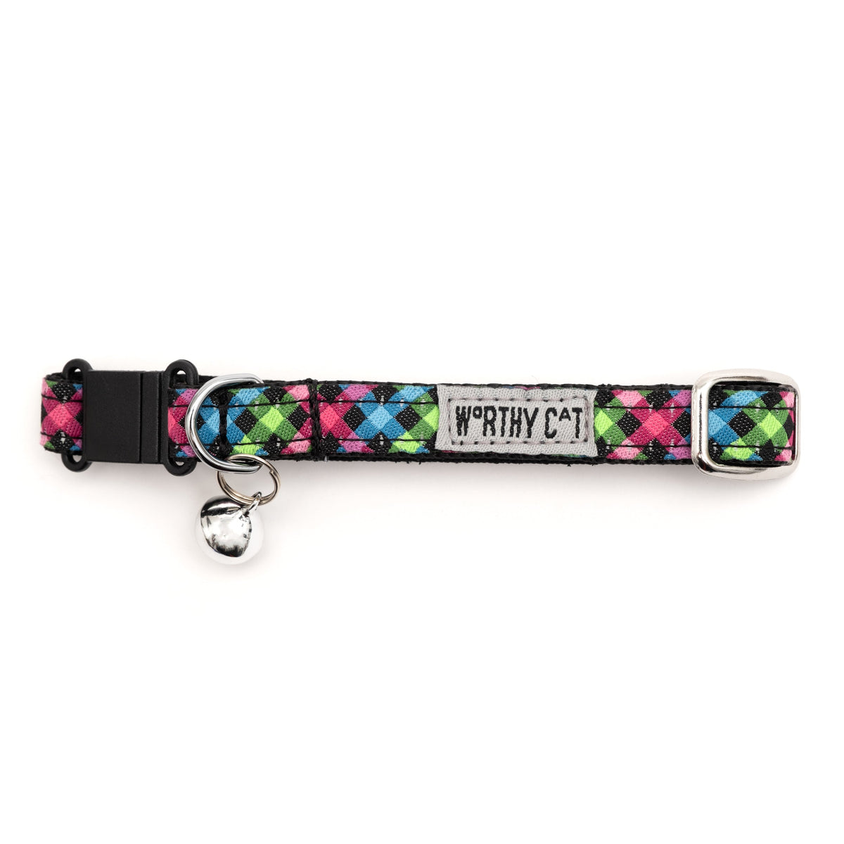 Carnival Check Cat Collar – Multicolored, Size One Size