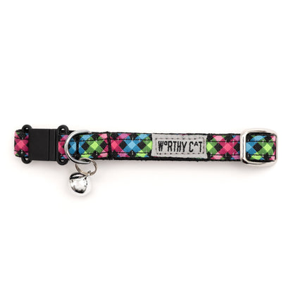 Carnival Check Cat Collar – Multicolored, Size One Size