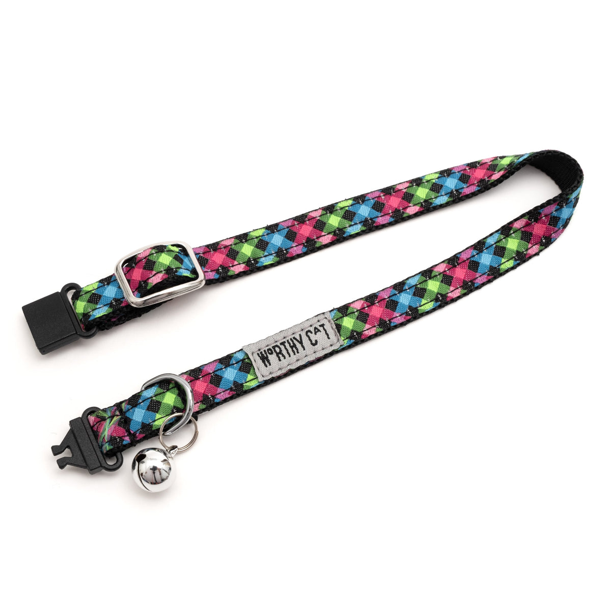 Carnival Check Cat Collar – Multicolored, Size One Size