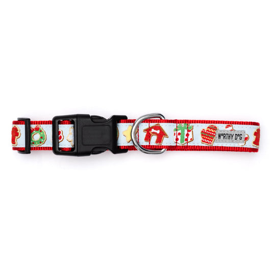 Cookies for Santa Paws Dog Collar – Blue, Sizes XS–XL