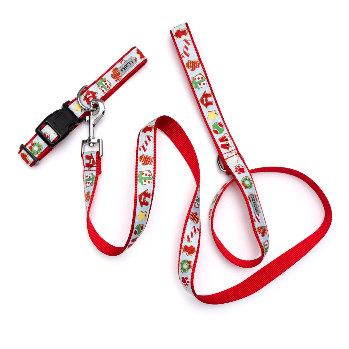 Cookies for Santa Paws Dog Collar – Blue, Sizes XS–XL