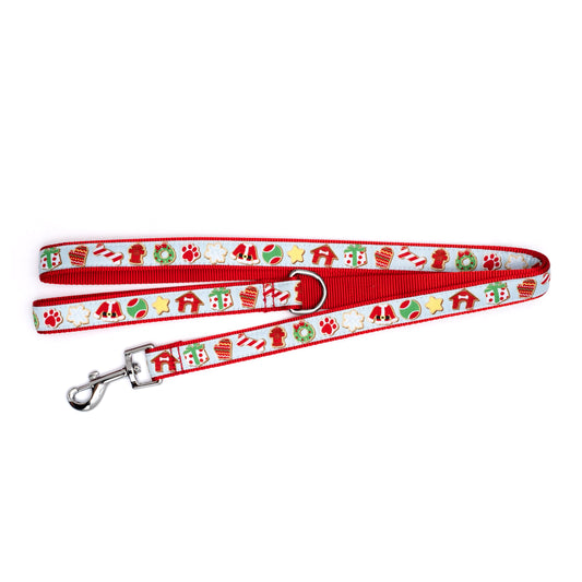 Cookies for Santa Paws Dog Leash – Blue, Sizes S, L
