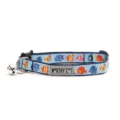 Fishy Cat Collar – Blue, Size One Size