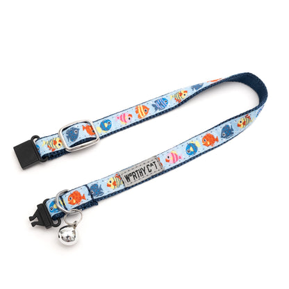 Fishy Cat Collar – Blue, Size One Size