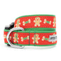 Gingerbread Bones Dog Collar – Red, Sizes XS–XL