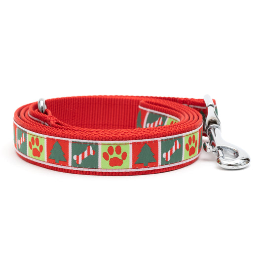 Good Tidings Dog Leash – Red/Green, Size L