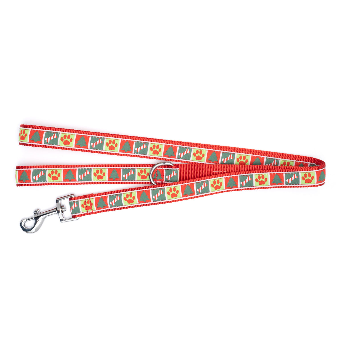 Good Tidings Dog Leash – Red/Green, Size L