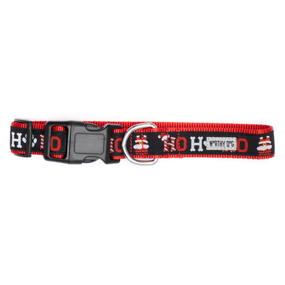Ho Ho Ho! Dog Collar – Black, Sizes XS–XL