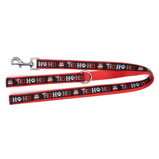 Ho Ho Ho! Dog Leash – Black, Size L