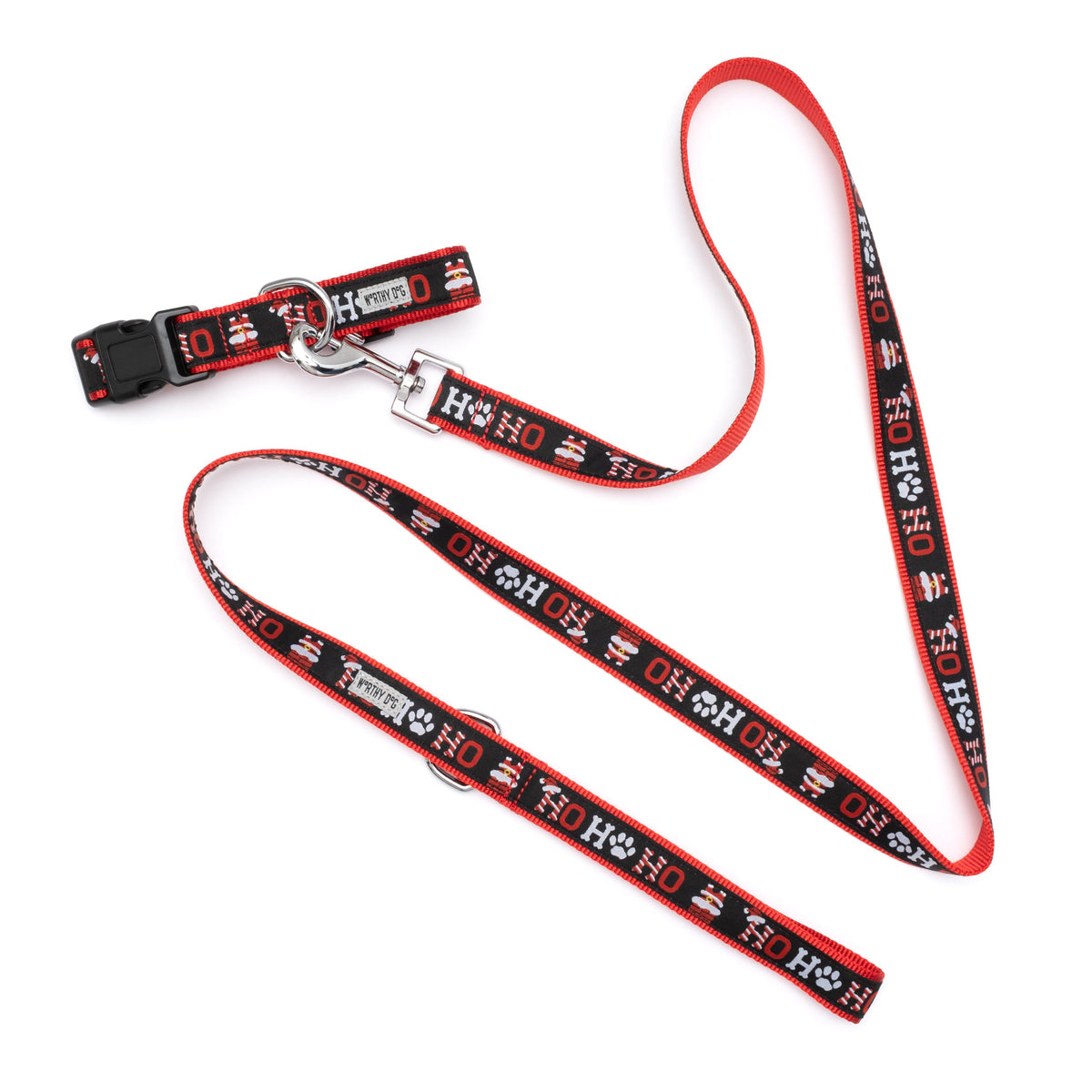 Ho Ho Ho! Dog Leash – Black, Size L