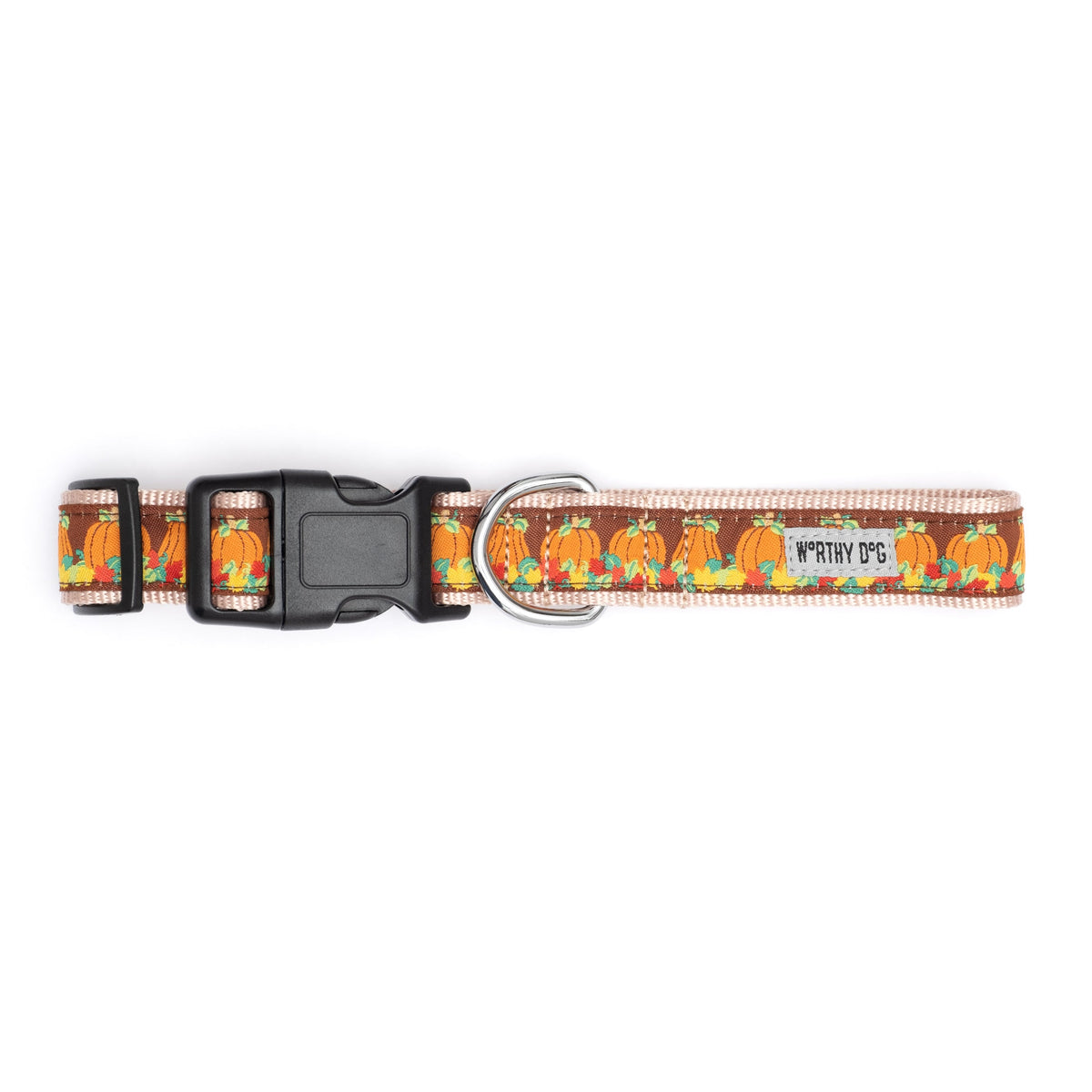 Pumpkin Patch Dog Collar – Brown, Sizes XS–XL