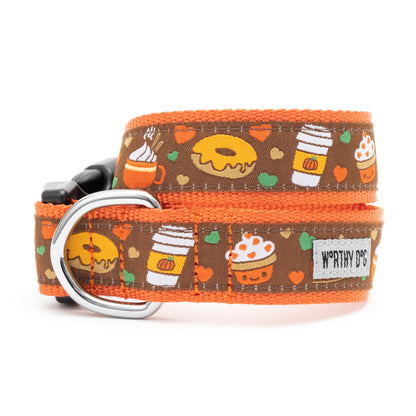 Pumpkin Spice Dog Collar – Brown, Sizes XS–XL