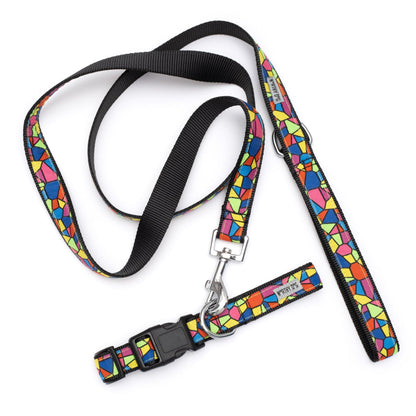 Stained Glass Dog Collar – Multicolored, Sizes XS–XL