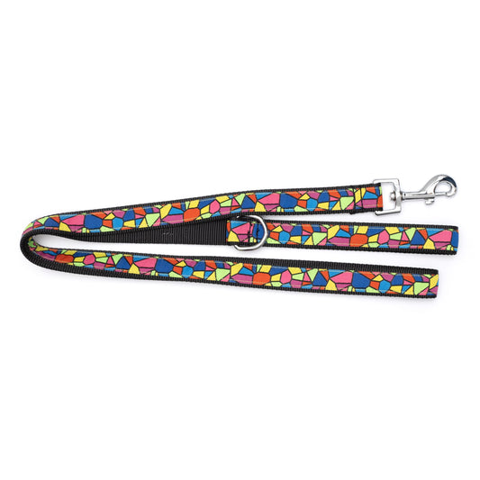 Stained Glass Dog Leash – Multicolored, Sizes S, L