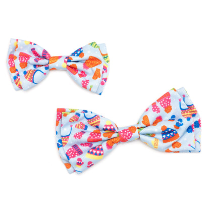 Brrrr! Dog Bow Tie – Polyester, Blue, Sizes S, L