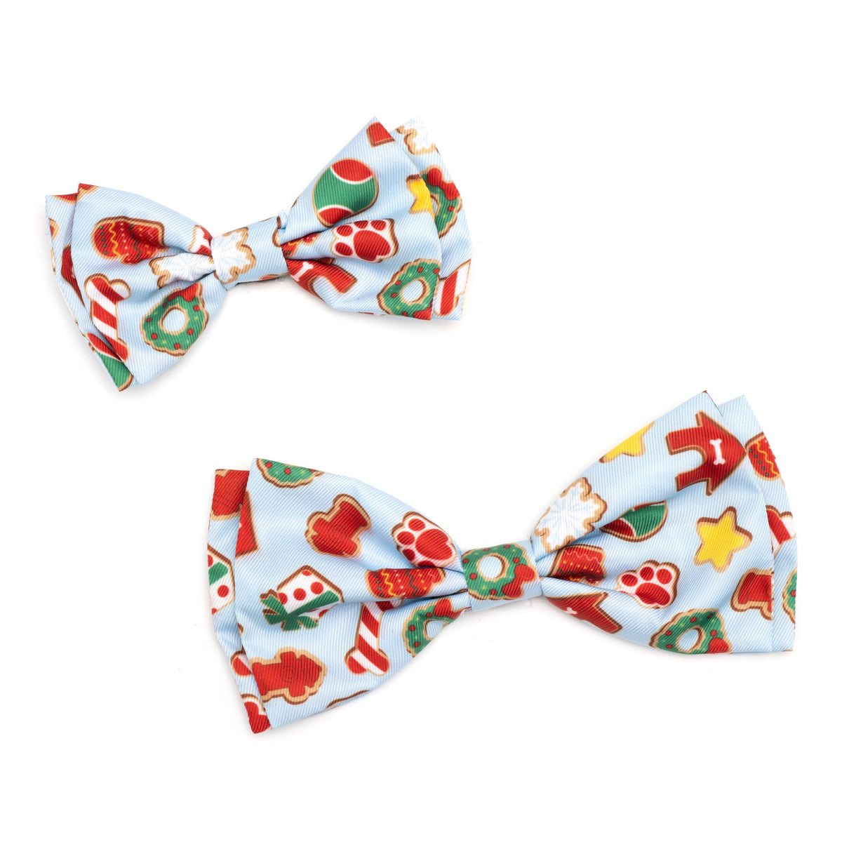 Cookies for Santa Paws Dog Bow Tie – Polyester, Blue, Sizes S, L