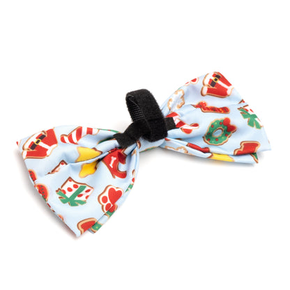 Cookies for Santa Paws Dog Bow Tie – Polyester, Blue, Sizes S, L