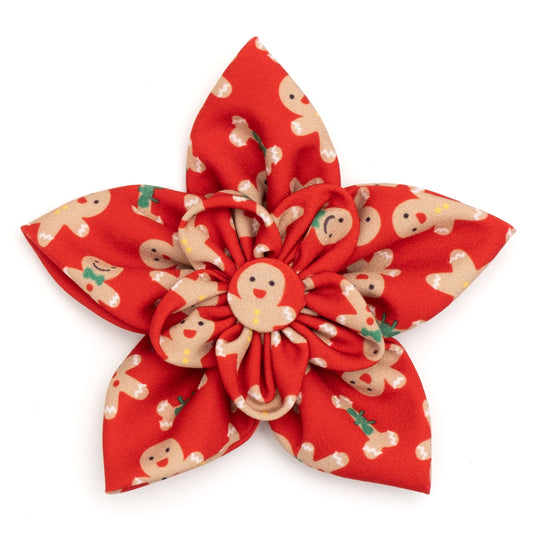 Gingerbread Bones Dog Flower – Polyester, Red, Sizes S, L