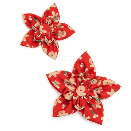 Gingerbread Bones Dog Flower – Polyester, Red, Sizes S, L