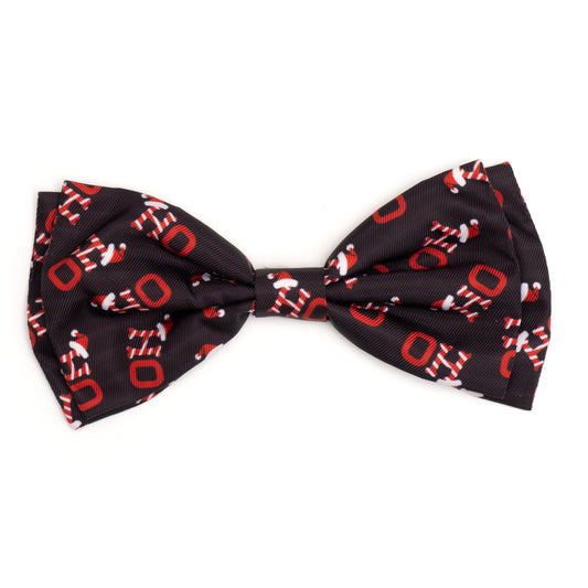 Ho Ho Ho Dog Bow Tie – Polyester, Black, Sizes S, L