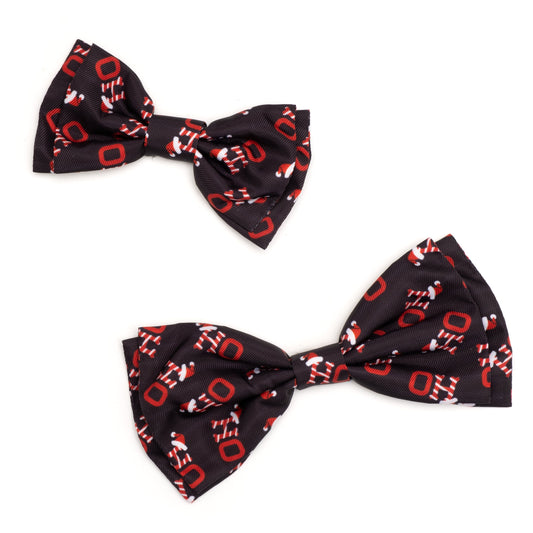 Ho Ho Ho Dog Bow Tie – Polyester, Black, Sizes S, L