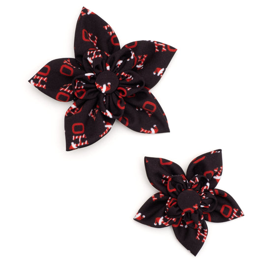 Ho Ho Ho Dog Flower – Polyester, Black, Sizes S, L