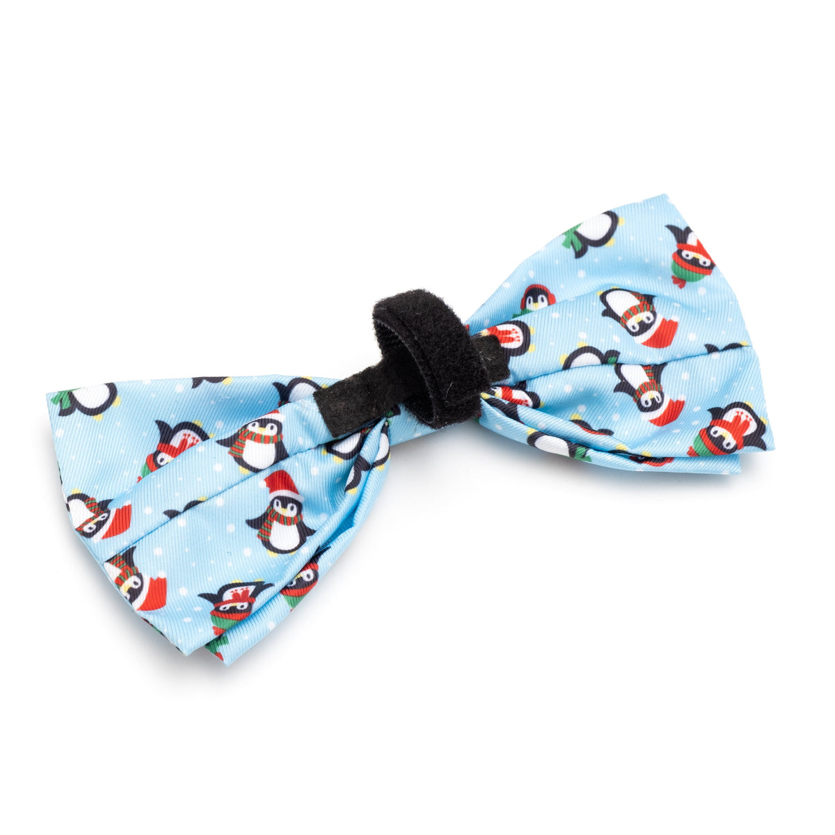 Penguins Dog Bow Tie – Polyester, Blue, Sizes S, L
