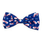 Snowman Dog Bow Tie – Polyester, Blue, Sizes S, L