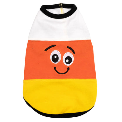 Candy Corn Dog Tank Top – Cotton, Multicolored, Sizes XS–XXL
