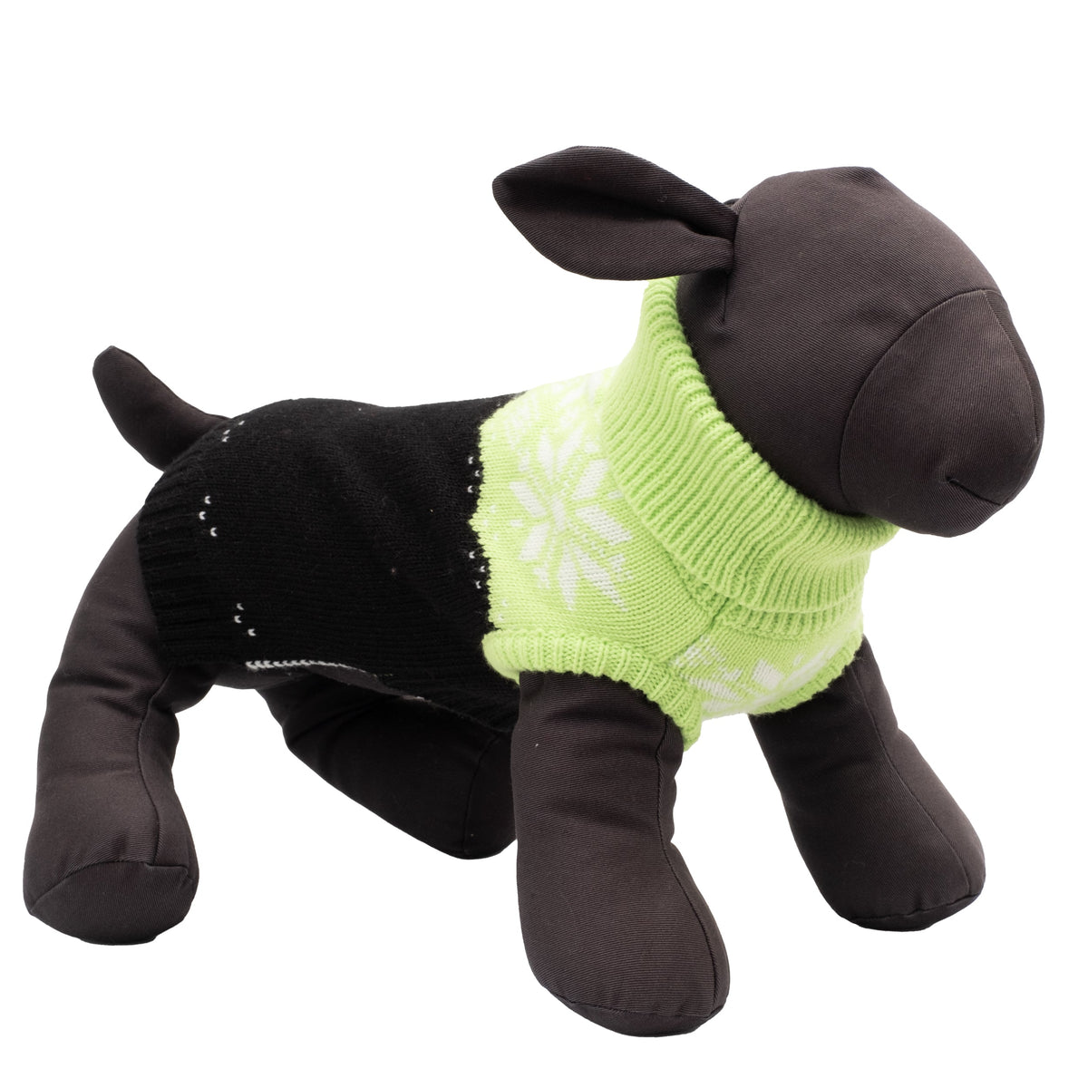 Snowtrails Dog Sweater – Acrylic, Neon Green/Black, Neon Pink/Black & Red/Black, Sizes XXS–XXL