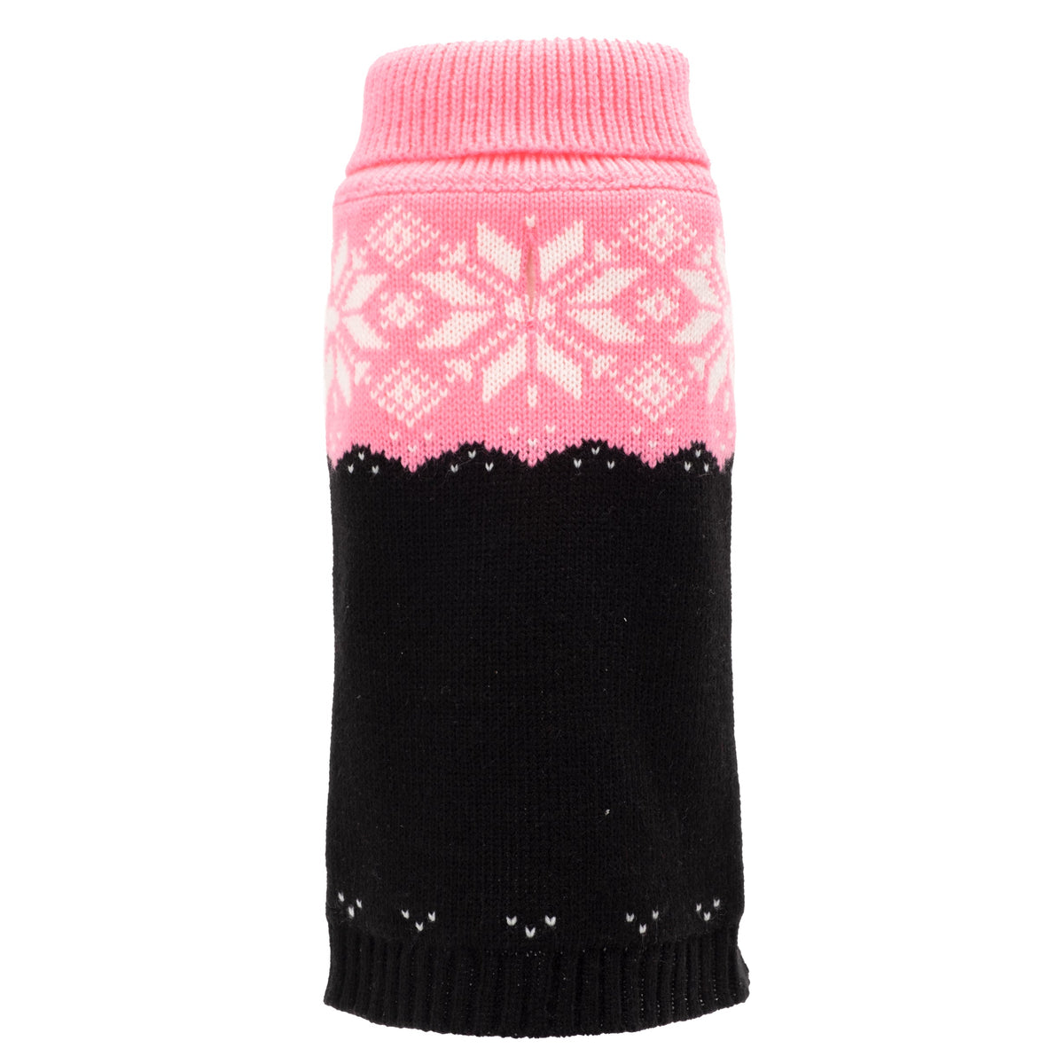 Snowtrails Dog Sweater – Acrylic, Neon Green/Black, Neon Pink/Black & Red/Black, Sizes XXS–XXL