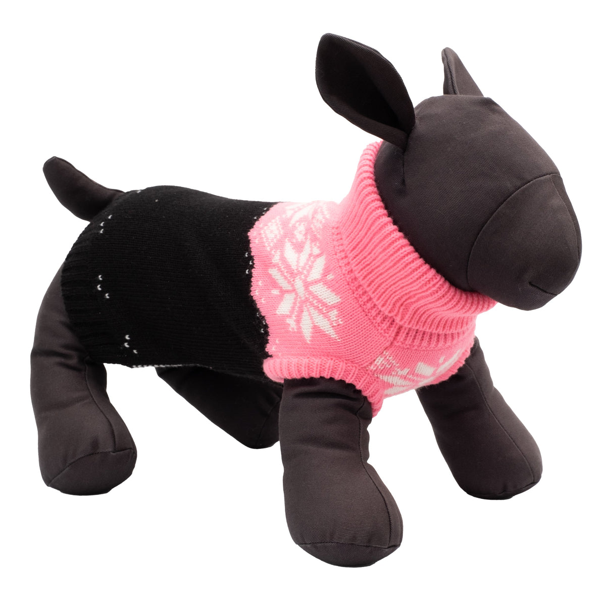 Snowtrails Dog Sweater – Acrylic, Neon Green/Black, Neon Pink/Black & Red/Black, Sizes XXS–XXL
