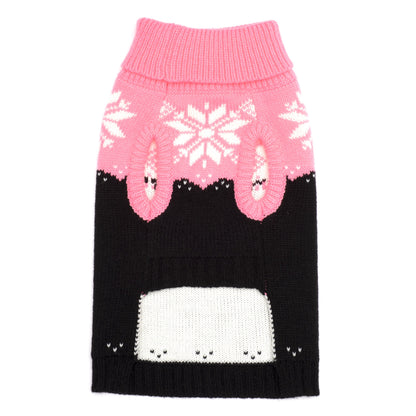 Snowtrails Dog Sweater – Acrylic, Neon Green/Black, Neon Pink/Black & Red/Black, Sizes XXS–XXL