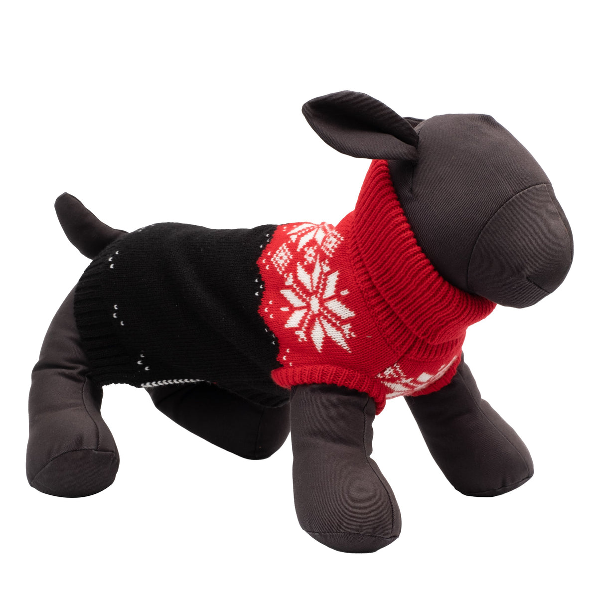 Snowtrails Dog Sweater – Acrylic, Neon Green/Black, Neon Pink/Black & Red/Black, Sizes XXS–XXL
