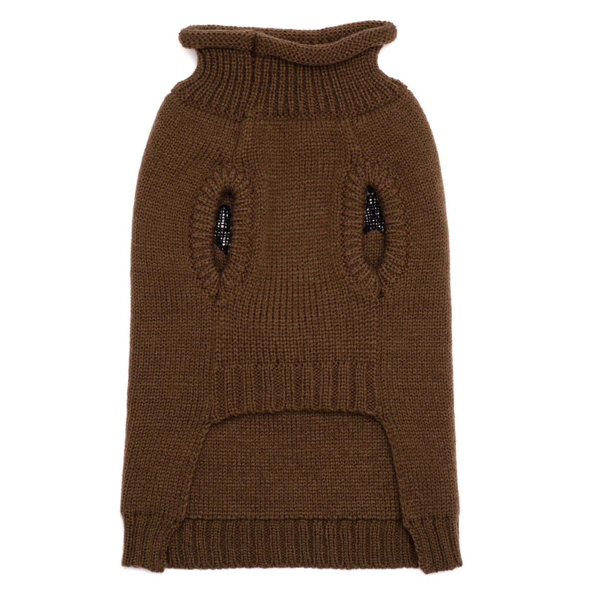 Reindeer Face Dog Sweater – Acrylic, Brown, Sizes XXS–XXL