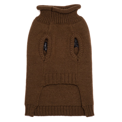 Reindeer Face Dog Sweater – Acrylic, Brown, Sizes XXS–XXL
