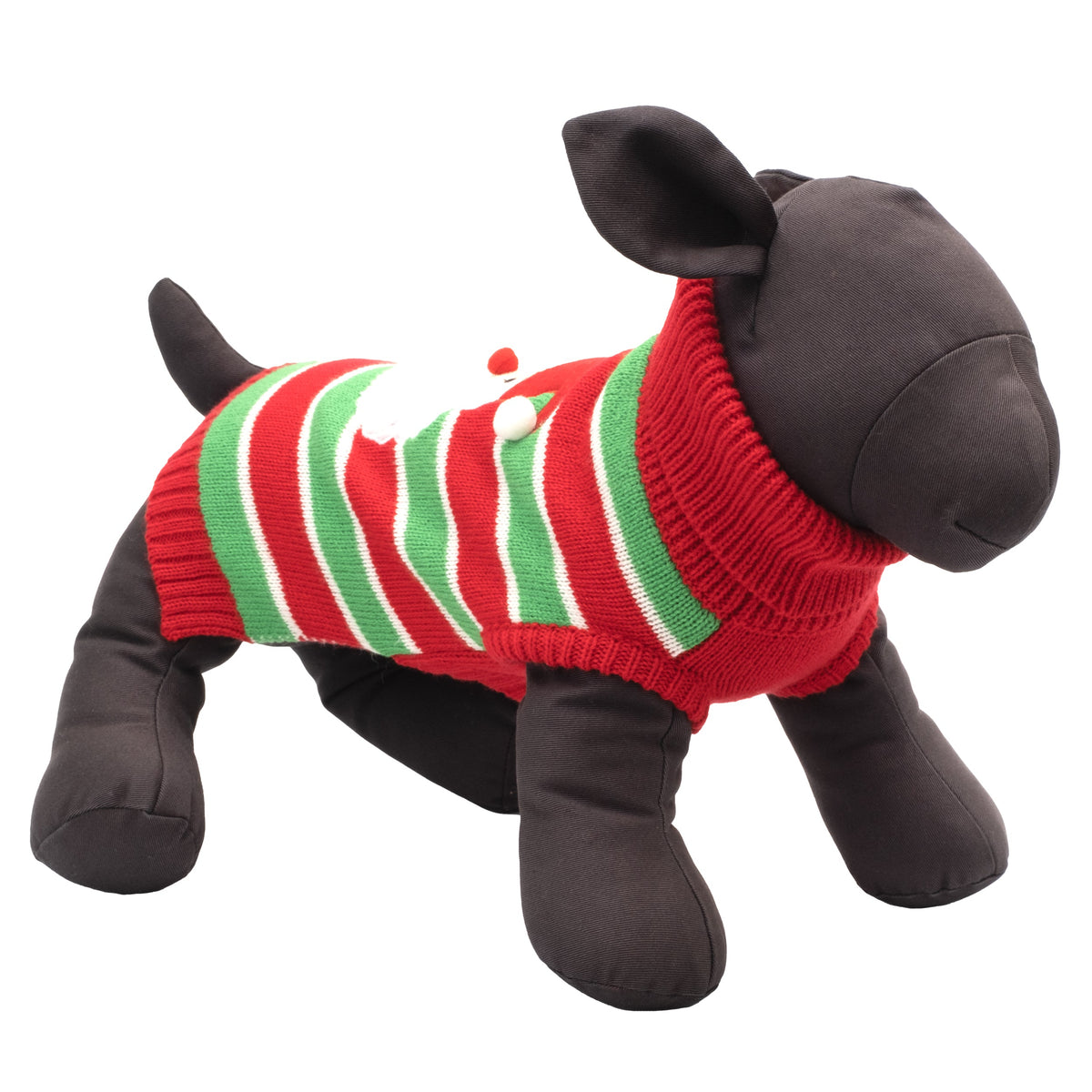 Red & Green Santa Dog Sweater, red/green, product view 2