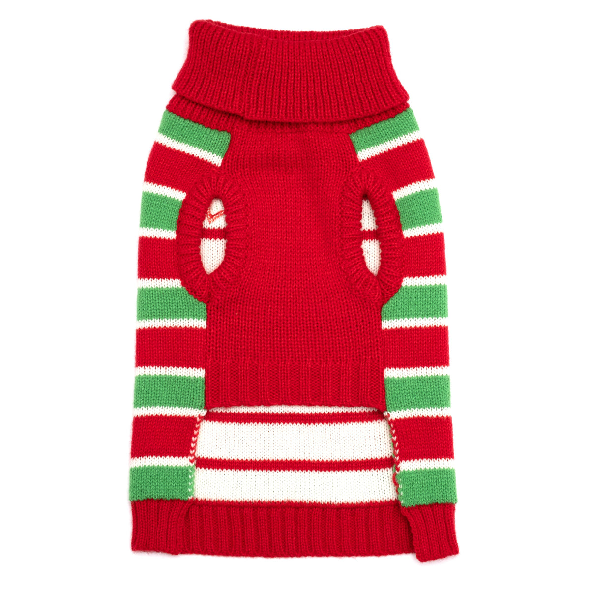 Red & Green Santa Dog Sweater, red/green, product view 3