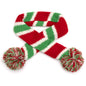 Holiday Stripe Dog Scarf – Acrylic, Red/Green, Sizes XS–L