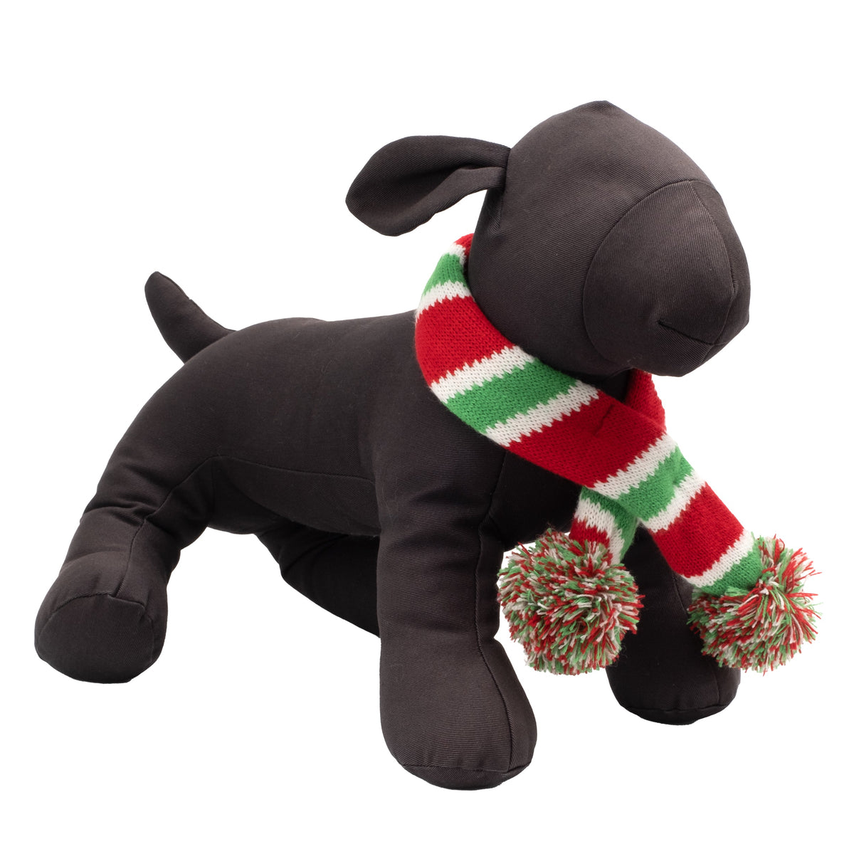 Holiday Stripe Dog Scarf – Acrylic, Red/Green, Sizes XS–L