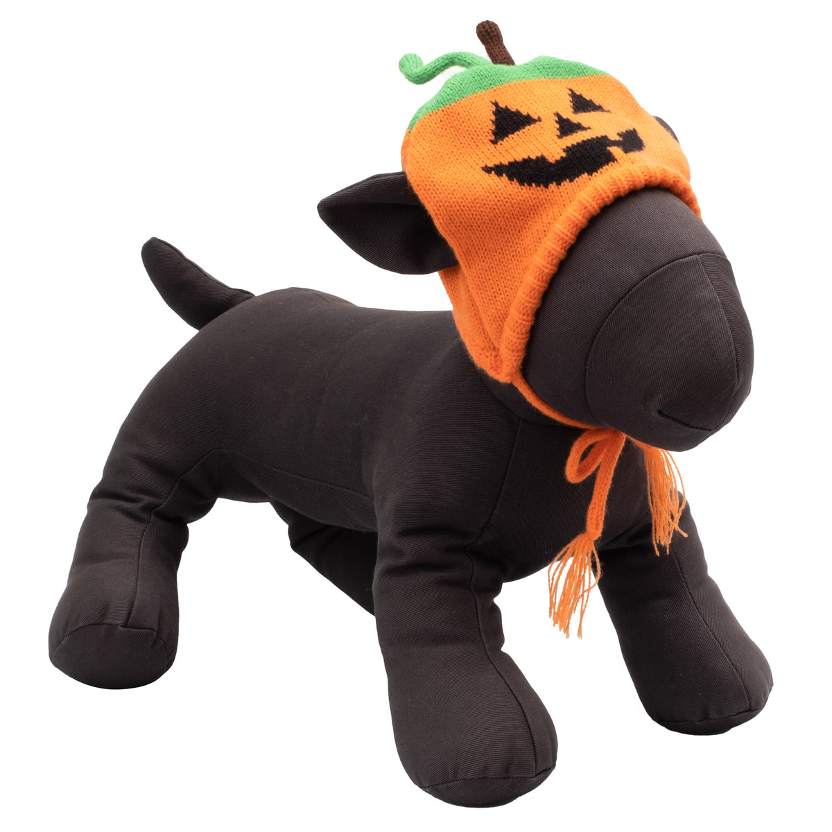 Jack-O-Lantern Hat Dog Scarf – Acrylic, Orange, Sizes XS–L