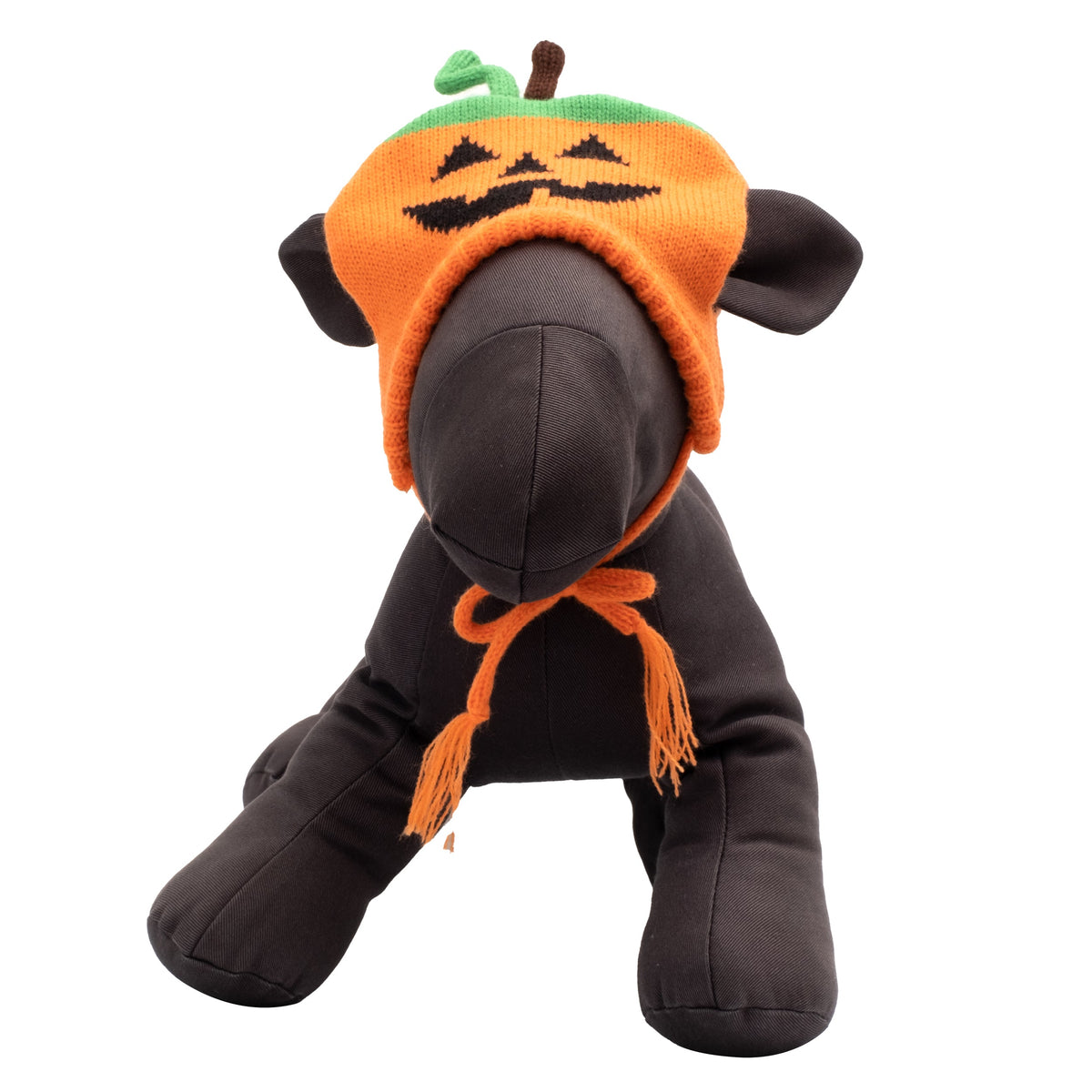 Jack-O-Lantern Hat Dog Scarf – Acrylic, Orange, Sizes XS–L