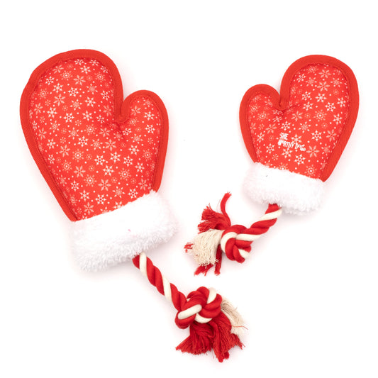 Mittens Dog Toy – Red, Sizes S, L