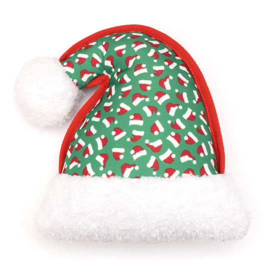 Santa Hat Dog Toy – Green, Sizes S, L