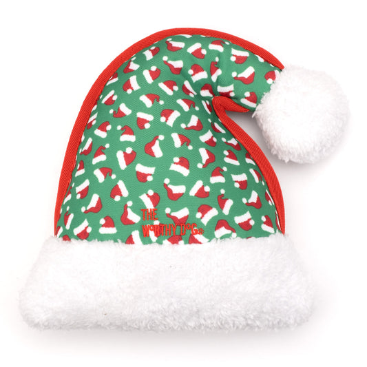 Santa Hat Dog Toy – Green, Sizes S, L