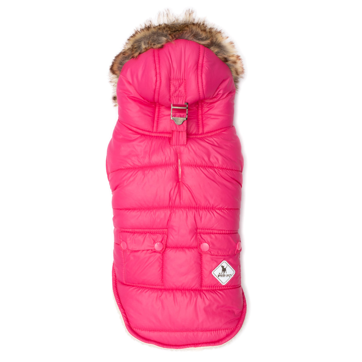 Park City Dog Jacket – Polyester, Pink, Red & Royal, Sizes XS–XXL