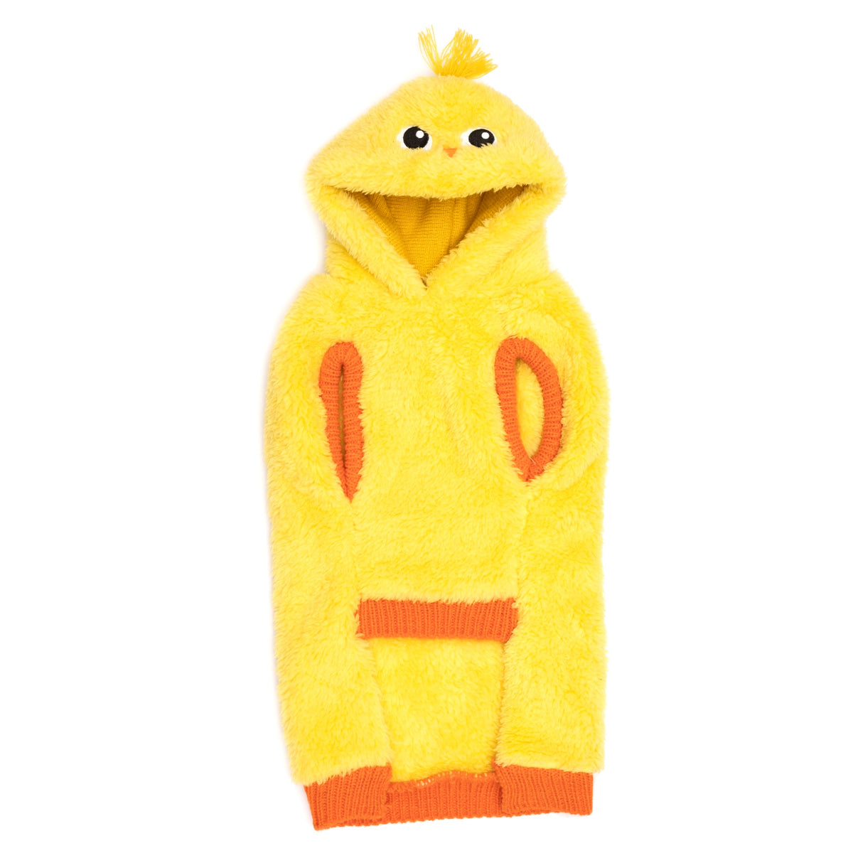 Chick Hoodie Dog Sweater – Acrylic, Yellow, Sizes XS–XXL